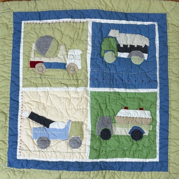 POTTERY BARN KIDS Christopher’s Construction 3 PC Cotton Quilted Pillowcase Sham - Picture 2 of 16